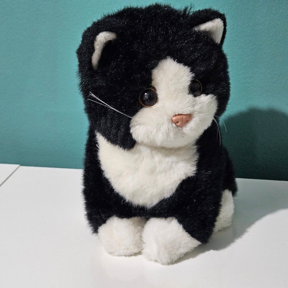 24k Polar Puff Tuxedo Cat Plush Billie 11" Stuffed Animal Special Effects ASPCA